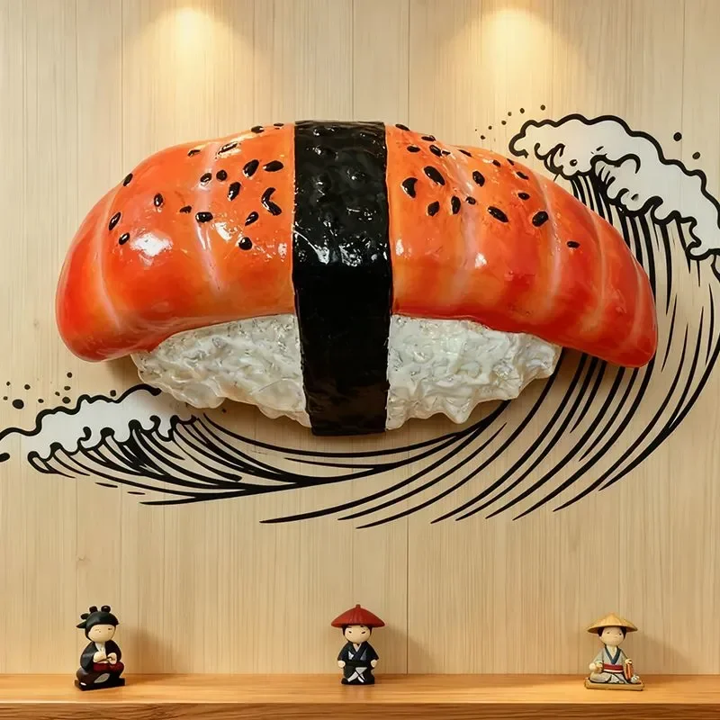 for Simulation Sushi Sculpture Food Fiberglass Platter Japanese Cuisine Model Rice Ball Photo Ornament Display Prop