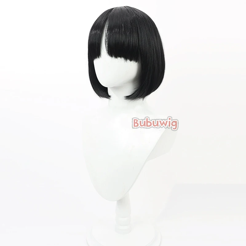 Bubuwig Synthetic Hair Kiryuu Kikyou Cosplay Wigs Blue Archive Kiryuu Kikyou 30cm Short Straight Black Bobo Wig Heat Resistant 3