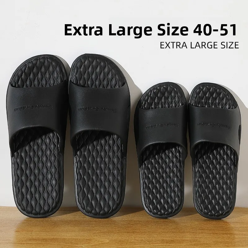 

Large Size Men's Slippers Indoor Home Bathroom Anti-Slip Breathable Summer Sandals Comfortable Odor Control Slip-On Shoes