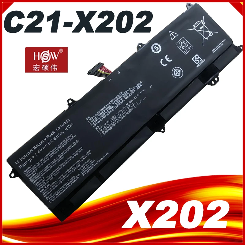 

New C21-X202 Laptop Battery for ASUS VivoBook X201 X201E X202 S200 S200E X202E S200E-CT209H S200E-CT182H S200E-CT1 5136mAh