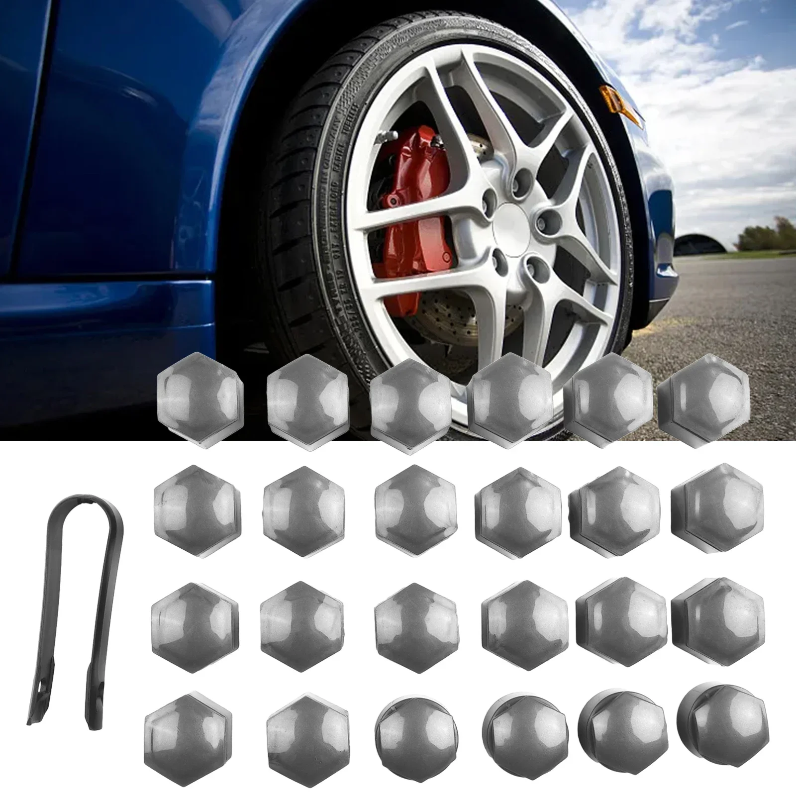 

24PC 22MM WHEELS TYRES NUTS COVERS FOR For For For For Vauxhall INSIGNIA LOCKING CAP BOLT GREY AUTO ACESSSORIES