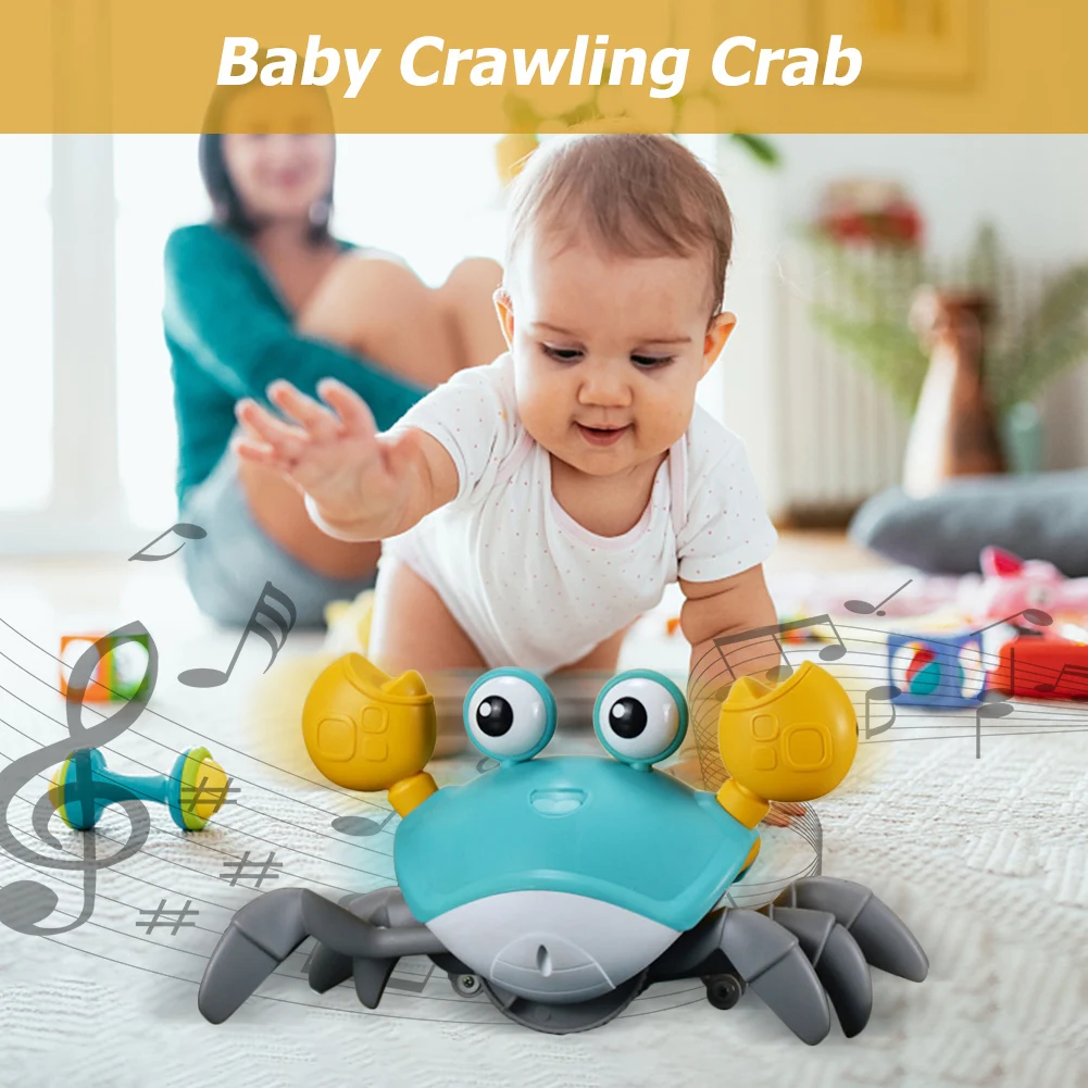 Krabbelkrabbe Baby Sensorisches Trägheitsspielzeug Laufende Krabbe Niedliches Haustierauto Miniauto Spielzeug Kleinkind Lernen Krabbeln Gehen für Kinder Geschenke