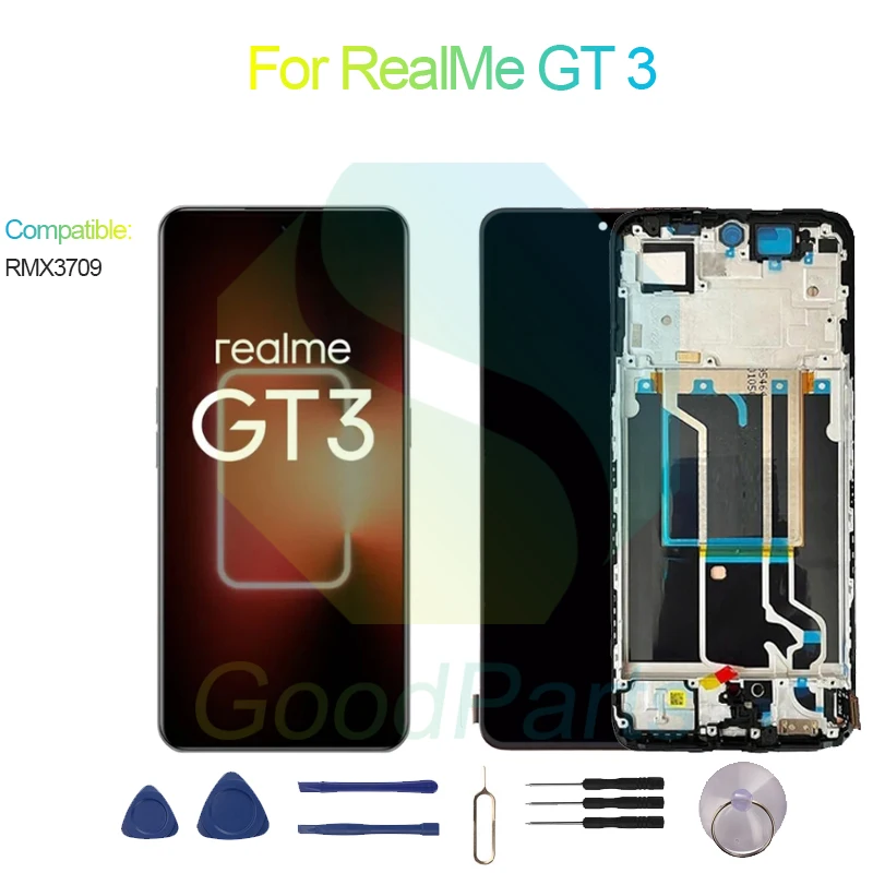 For RealMe GT 3 Screen Display Replacement 2772*1240 RMX3709 GT 3 LCD Touch Digitizer Assembly