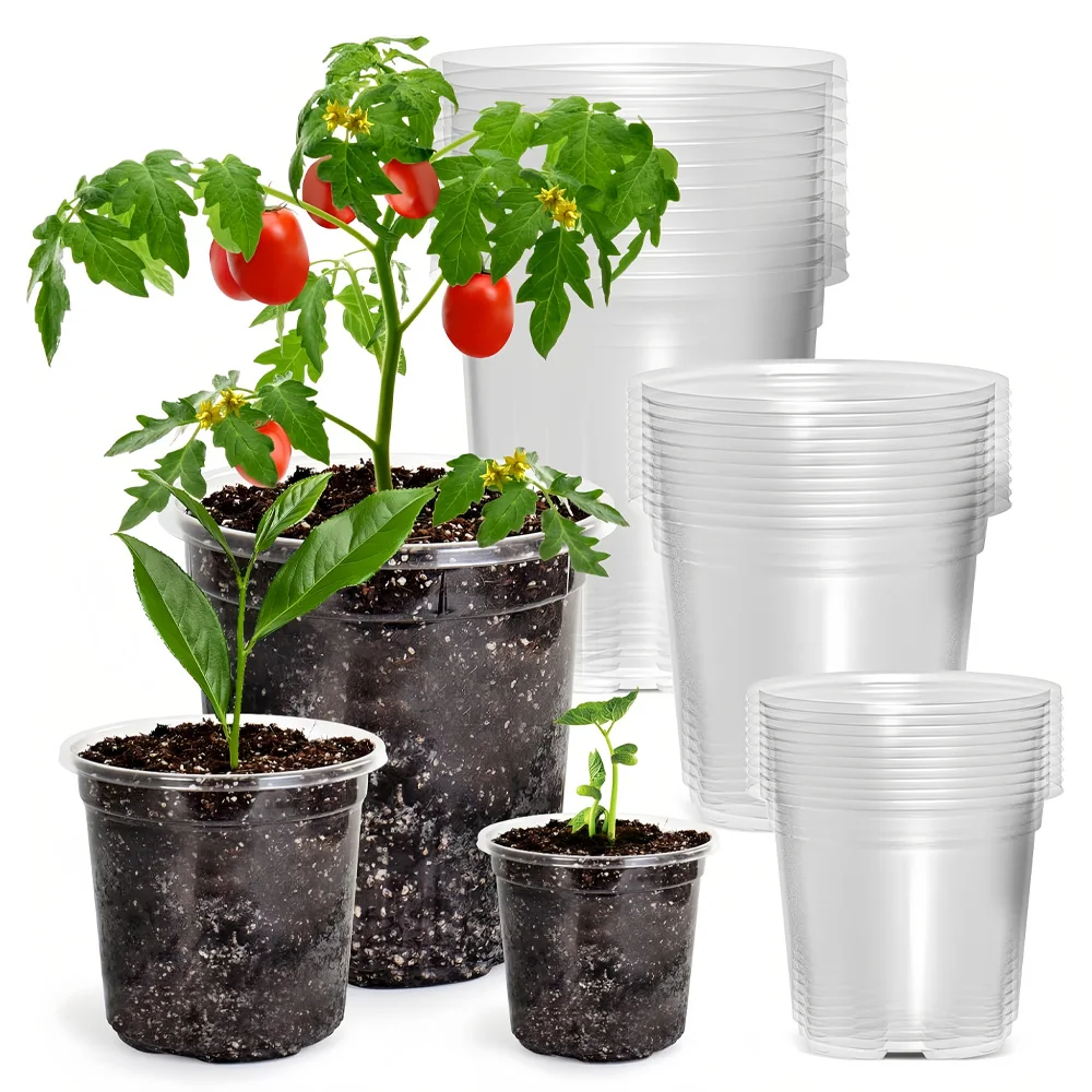 30-pacotes-de-vasos-transparentes-para-viveiro-de-35-4-5-polegadas-recipientes-de-plastico-transparente-com-furos-de-drenagem-vasos-para-sementes-e-plantas