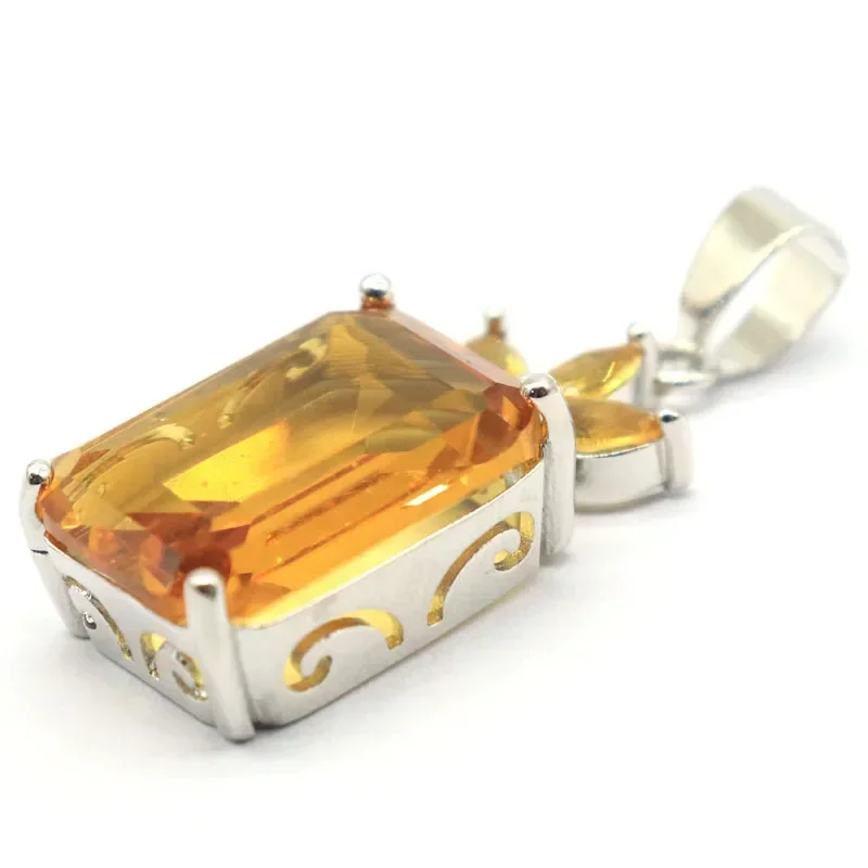 Colgante de plata esterlina 925 personalizado, citrino dorado, sangre roja, rubí, aguamarina azul rica, tanzanita, 5g