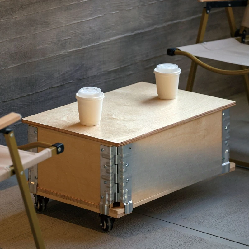 Retro coffee table ocean board birch tea table storage box storage tea table pattern