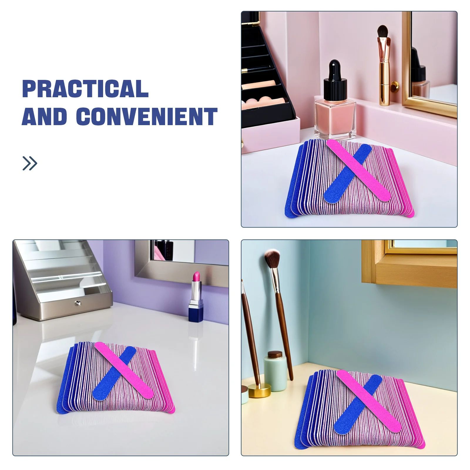 100 قطعة مقبض الخشب الصنفرة ملفات الأظافر 8 سنتيمتر مزدوجة الوجهين مسمار مانيكير الملفات لتلميع الأظافر الاصطناعية الطبيعية #3