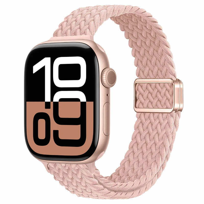 Slim Braided Strap For Apple Watch Band 40mm 41mm 44mm 45mm 38mm 46 49 Bracelet iWatch Series se 7 6 8 9 10 Ultra2 Magnetic Band