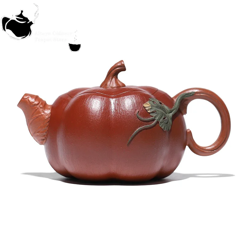 Yixing handmade purple clay teapot, original ore, sloping mud, continuous blessings, pumpkin kung fu tea set, Chinese teapot