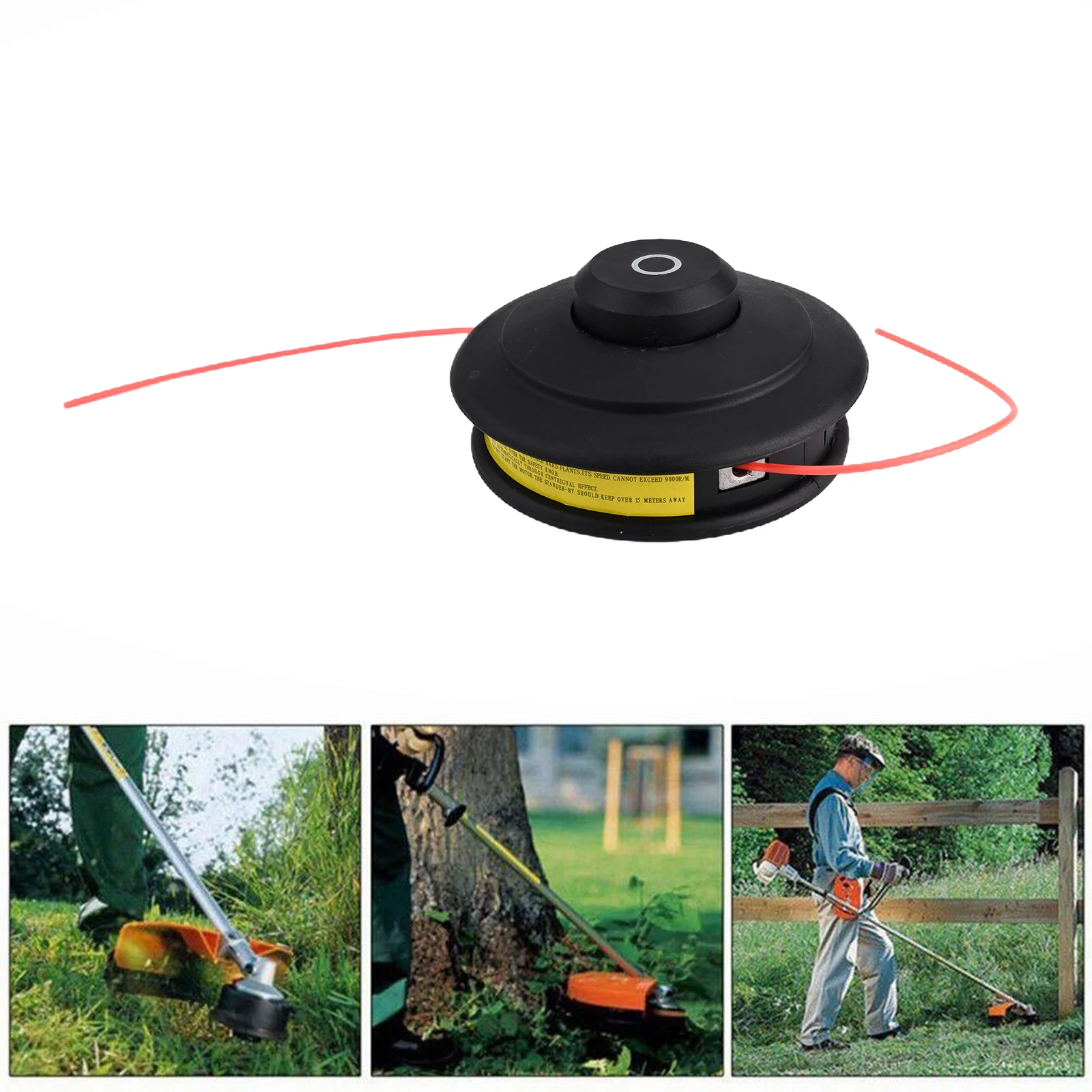 

Brush Cutter Head Mowing Head Black Durability Easy To Install Reliable To Use Semi-automatic Line Spool Garden