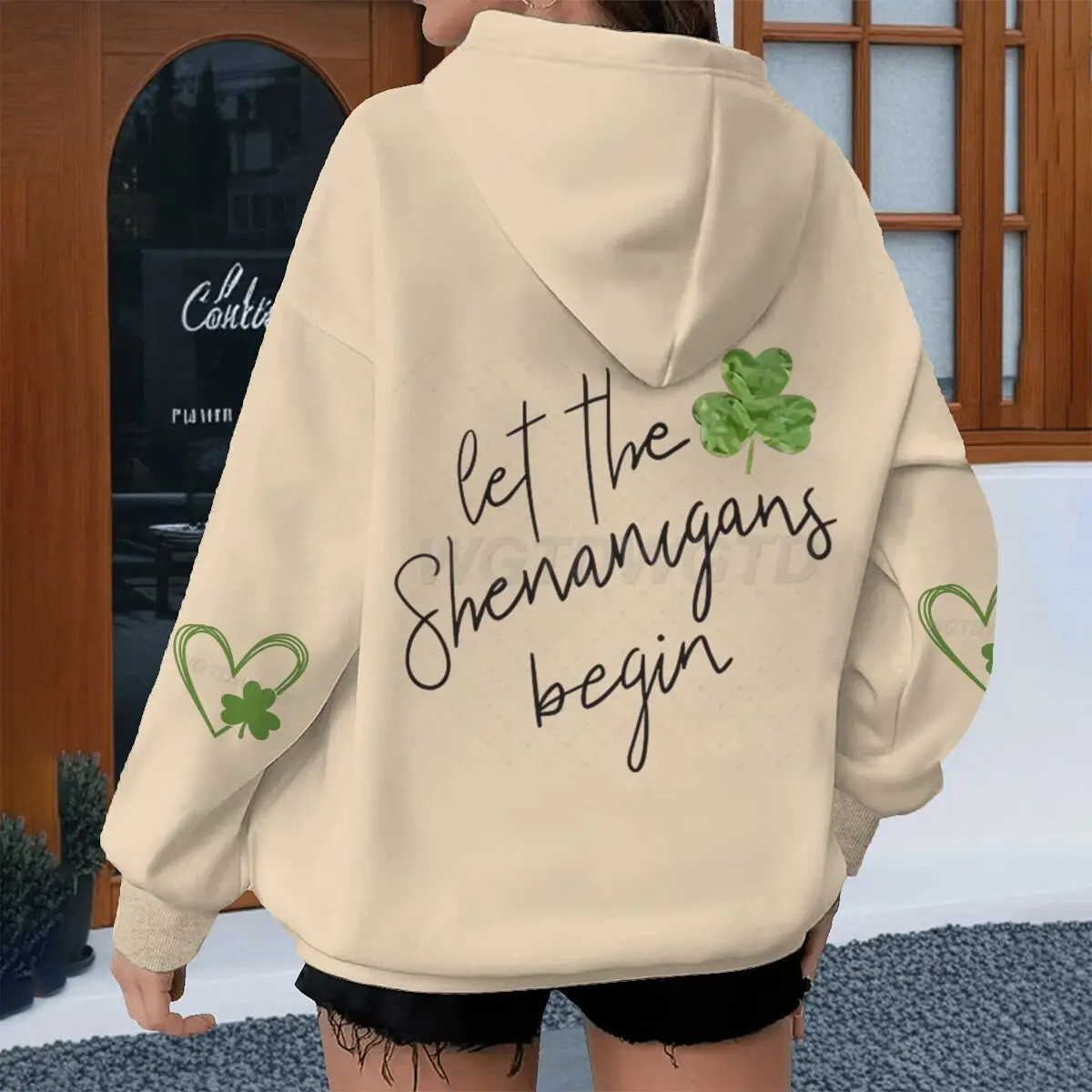 

Толстовки с капюшоном «Let The Shenanigans Begin» в винтажном стиле ко Дню Святого Патрика с клевером, унисекс, весенне-осенние флисовые худи, подарки