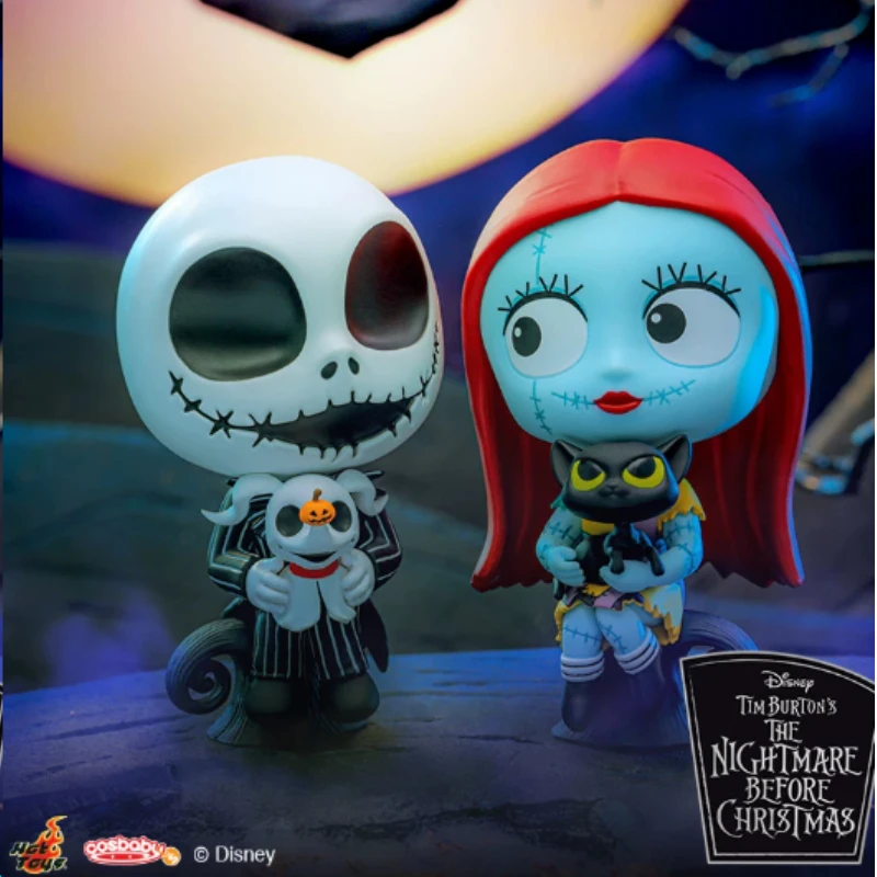 New Hot Toys The Nightmare Before Christmas Jack Skellington Sally Cosbaby Mini Collectible Figure Set Desktop Halloween Gift