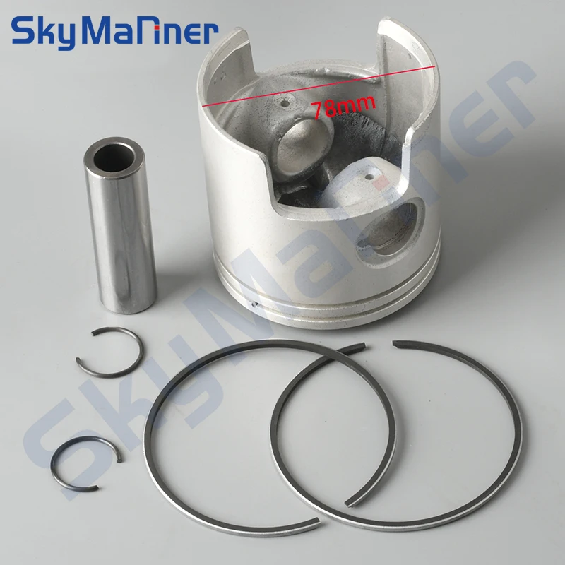 

6F6-11610 Boat Engines Piston Kit 78MM 6F5-11631-00 For Yamaha 2-stroke Outboard 40HP 40G 40J 6F6-11631-00 6F5-11610