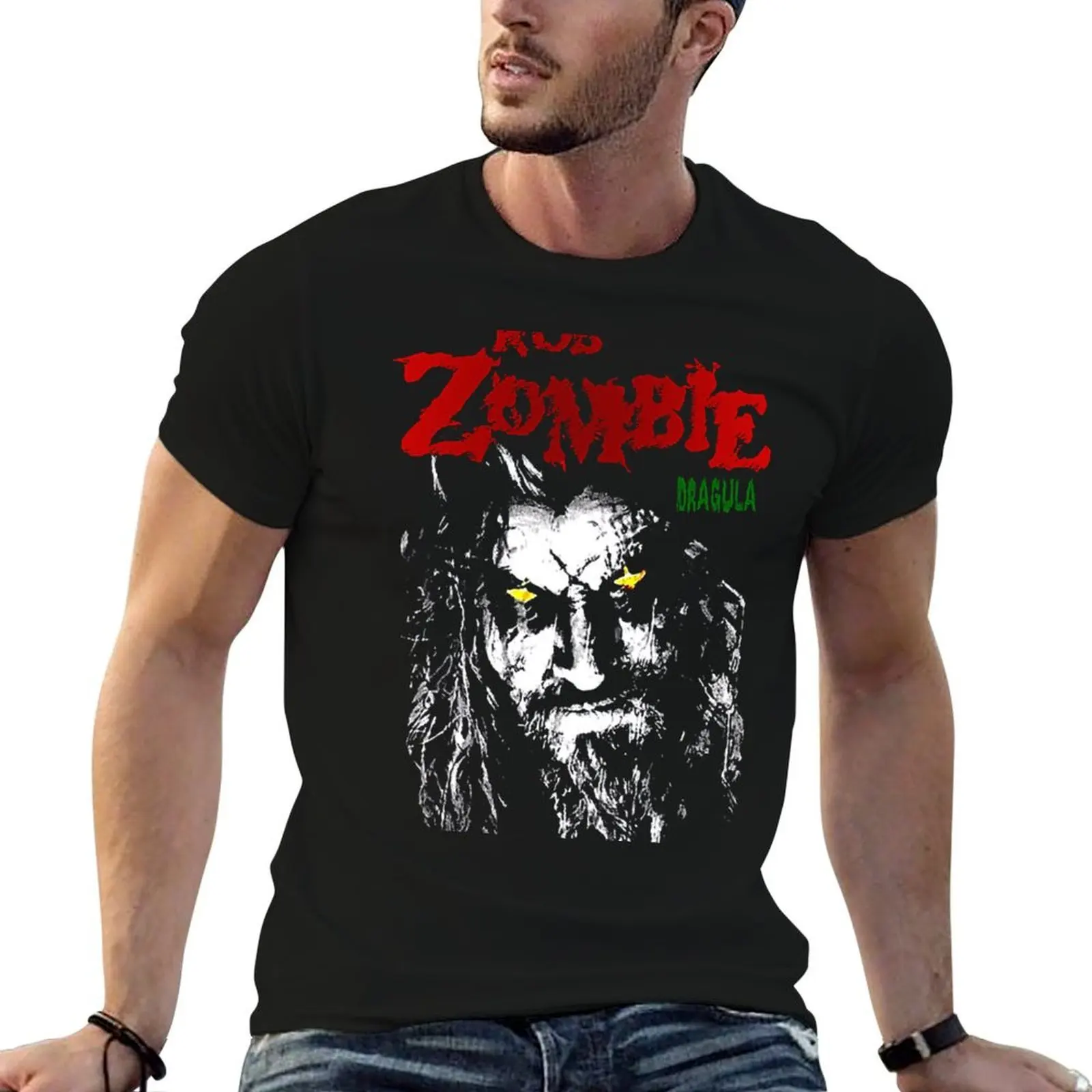 vintage rob zombie band art T-Shirt Non-Shrink Basic Cotton T-Shirt