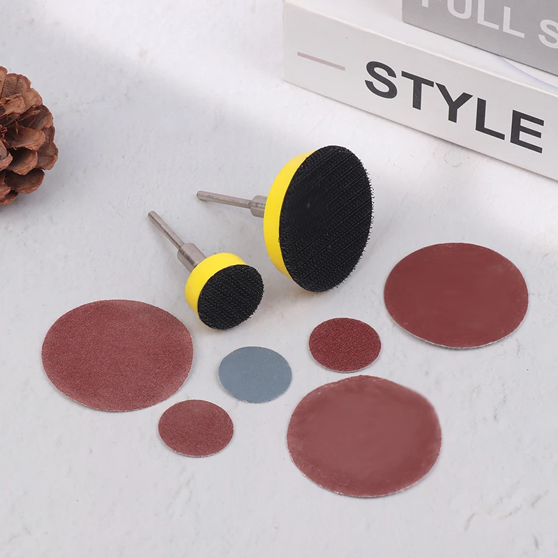 Kit de disco de lijado de 60/100 piezas, 1/2 ", grano 100-2000 con placa de respaldo de gancho y bucle para taladros y herramientas rotativas