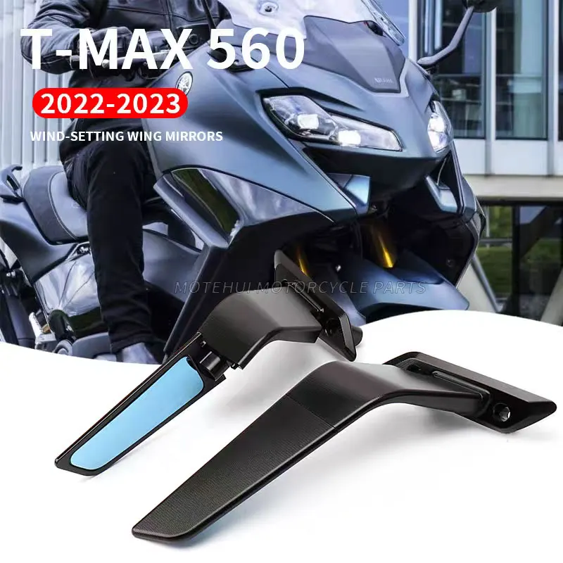 

Motorcycle Stealth Mirrors Sport Wind Wing Adjustable Side Rearview For Yamaha T-MAX 500 04-12 TMAX 530 12-19 T-MAX560 2020-2023