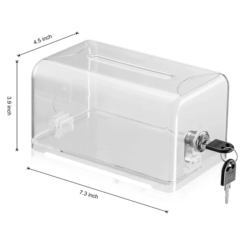 A92Z 2X Donation Suggestion Box With Lock, Ballot Box,Suggestion Box For Fundraising, Donation, Tip Jars, Raffle Box