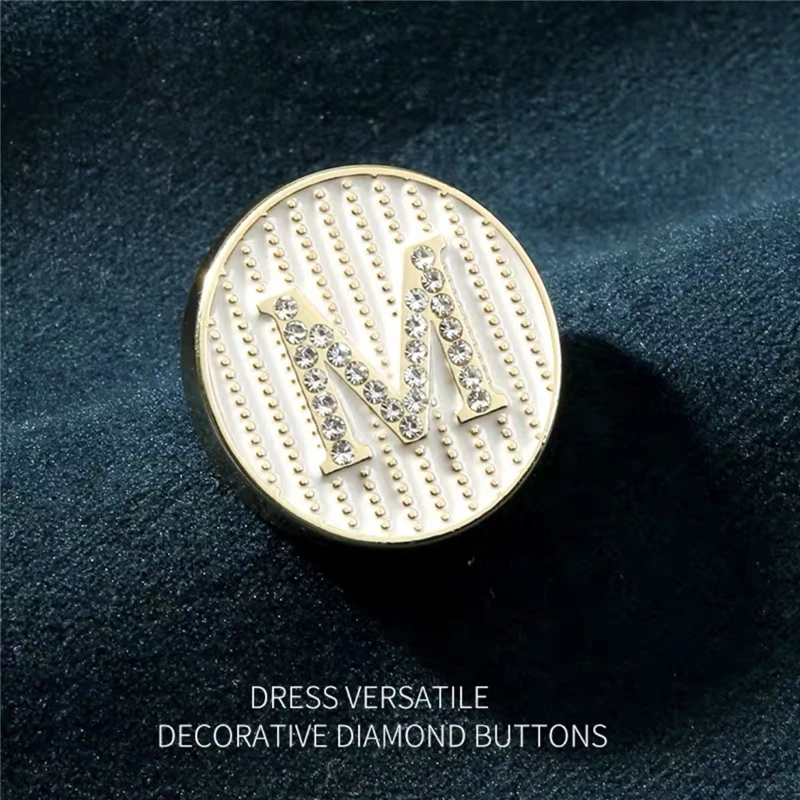 10pcs M Letter Fashion Designer Buttons for Clothing Sewing Accessories  Luxury Rhinestone Women\'s Clothing Decorative Buttons