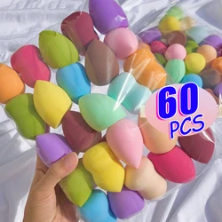 60pcs Mini Makeup Face Puff Dry Wet Use Sponge Cosmetic Tool Professional Foundation Powder Beauty Sponge Powder Eggs