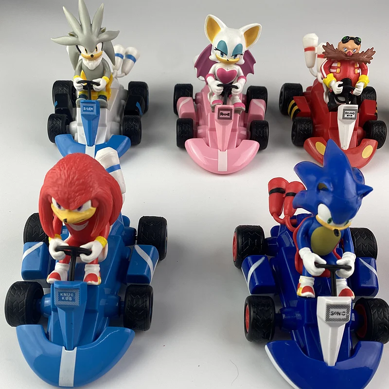 Anime Sonic Pull Back Car toys Cartoon Figure Decoration Desktop Model Kart Children dolls Home Decor Kids Gifts NEW