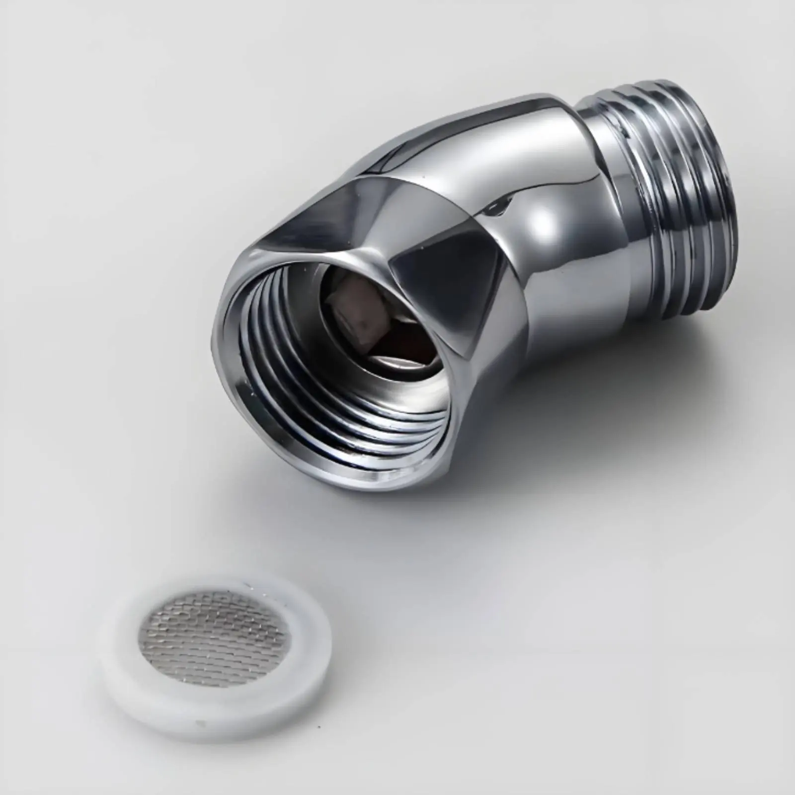 Adjustable Shower Angle Adapter Polished Metal Swivel Shower Elbow Bathroom Fixture Easy Installation High Pressure Resistance view 5