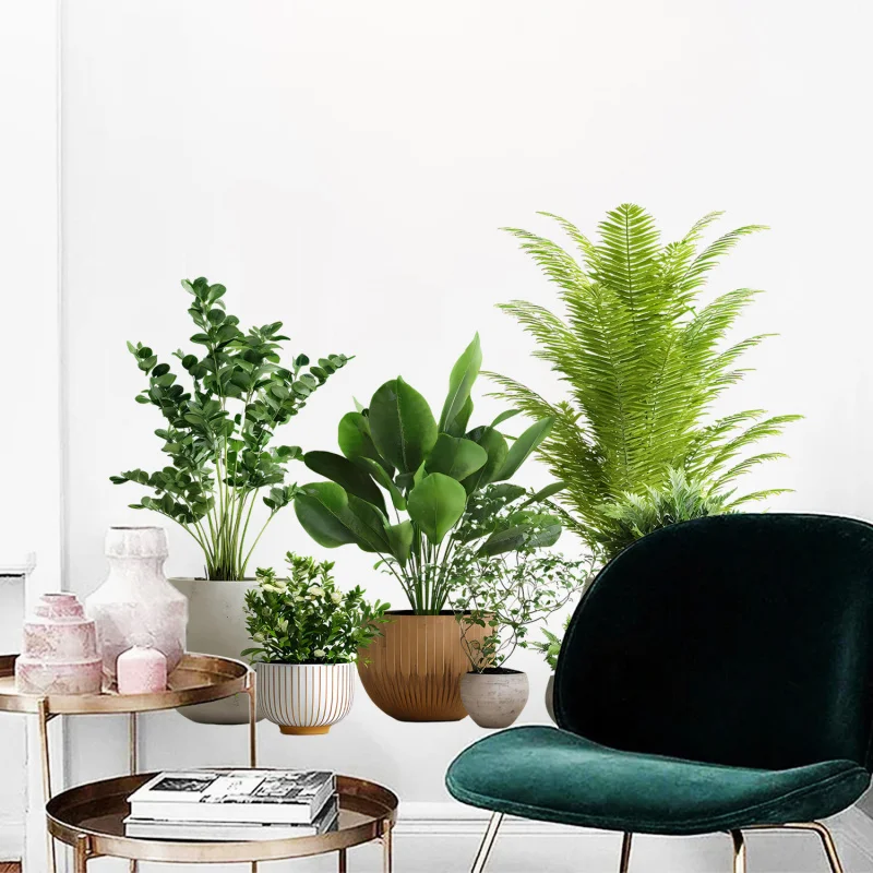 

Fresh Plant Potted Wall Decoration Stickers Bedroom Sofa Background Wall Stickers Self-Adhesive Removable