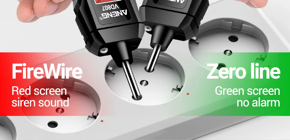 ANENG VD807 Ein-Wort-Induktionstester Tragbarer 50/60 Hz intelligenter elektrischer Stift NCV-Sensor AC 12-300 V berührungslose Drahtdetektor-Werkzeuge – Detail 10