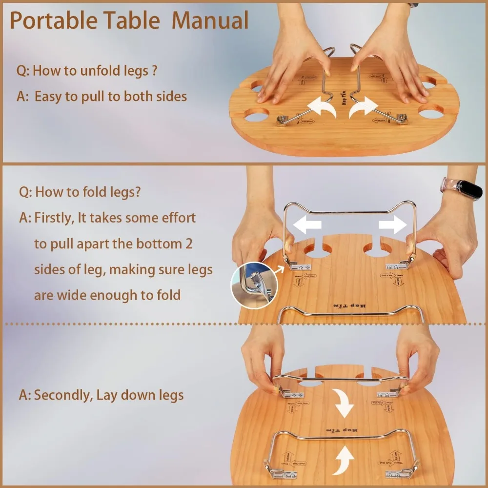 WUNICEF-Ensemble de paniers de pique-nique pour 4 personnes, avec mini table pliante à vin et grand sac isotherme