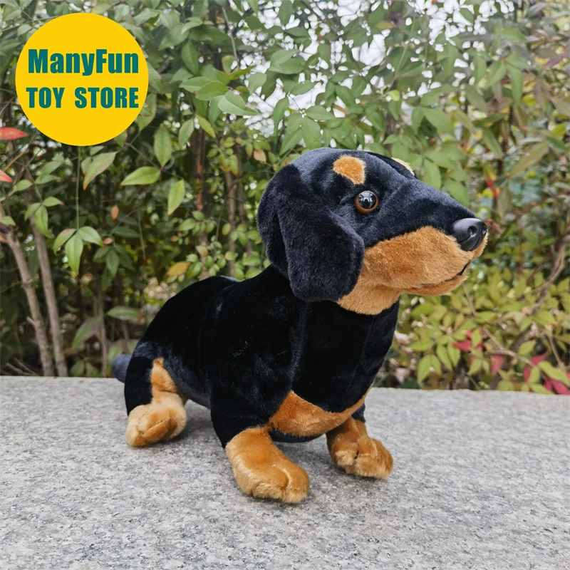 

Реалистичная плюшевая игрушка-такса: высококачественная, милая, реалистичная имитация такса-пёсика, мягкая игрушка-симулятор, подарок