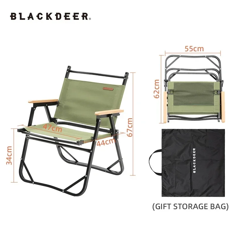 BLACKDEER Portable Aluminum Folding Chair Camping Leisure Chair For Picnic Kermit Chair