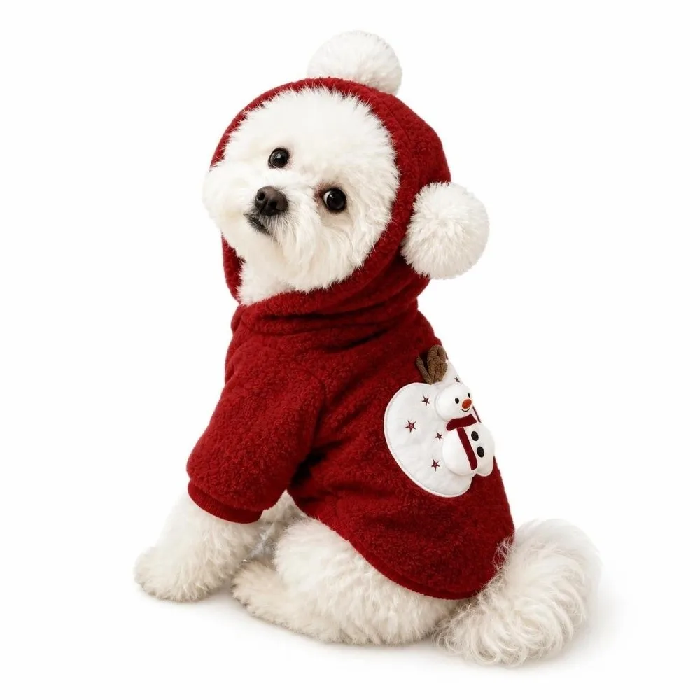 Fleece Lining Pet Hoodie Sweatshirt Rabbit Ears Design Pullover Style Dog Winter Coat Soft Knit Material Warm Thermal Fabric