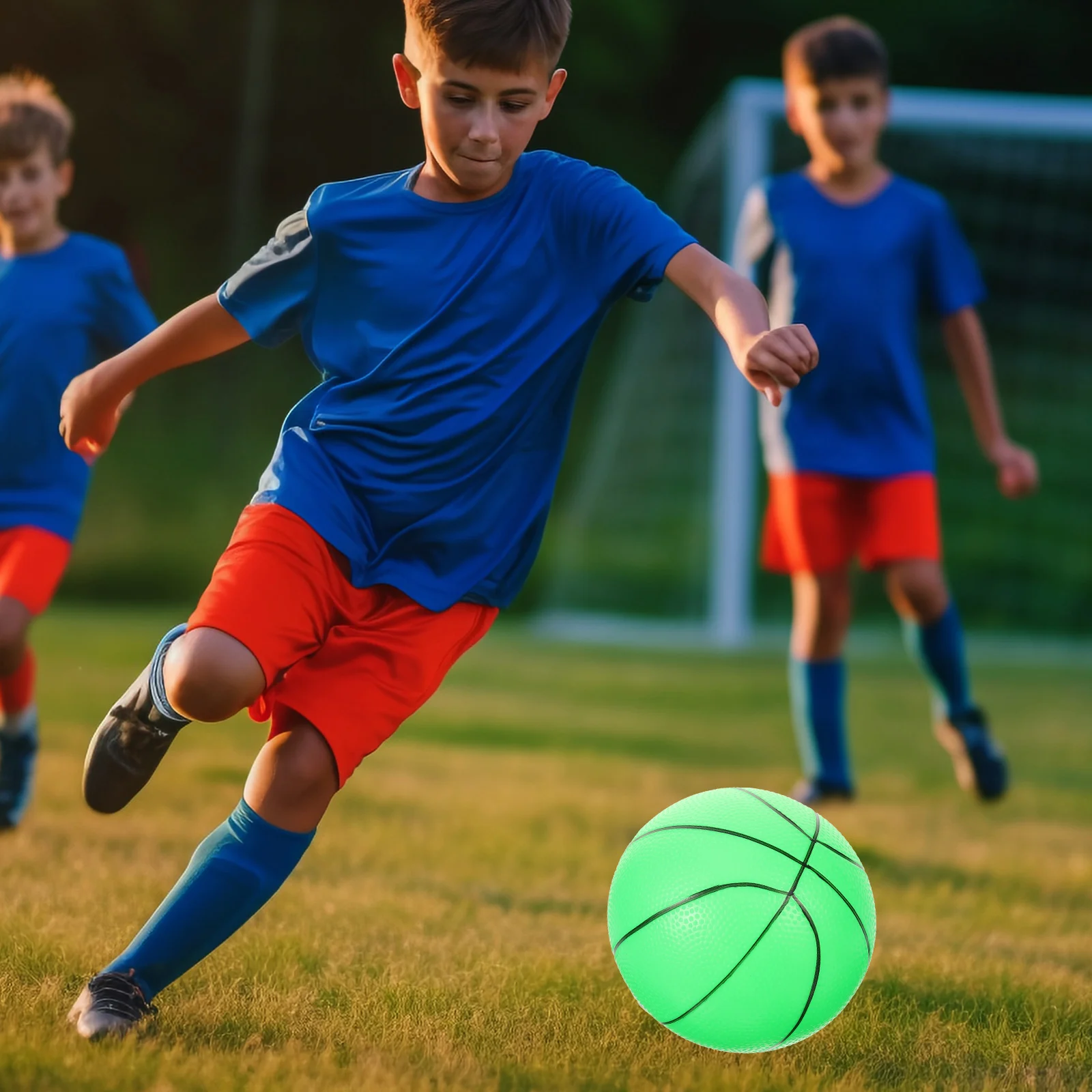 Pädagogischer Klopfball, leuchtender Basketball, leuchtendes Spielzeug für Kinder, glänzendes Grün für Kleinkinder