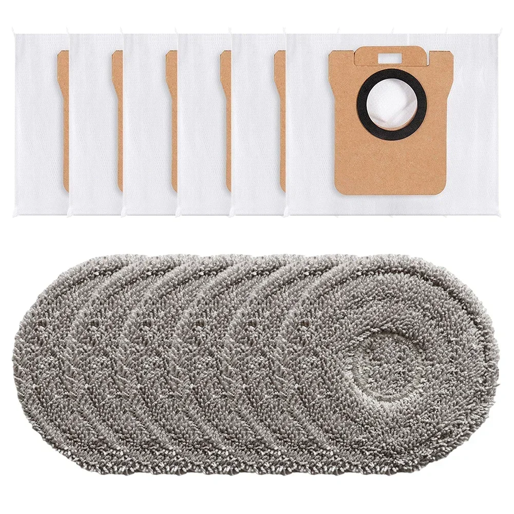 

6set Mop Cloth With Dust Bags Kit For-Xiaomi X20 Plus For-Dreame For L10 Ultra Robot Vacuum Cleaner Household Cleaning Tools