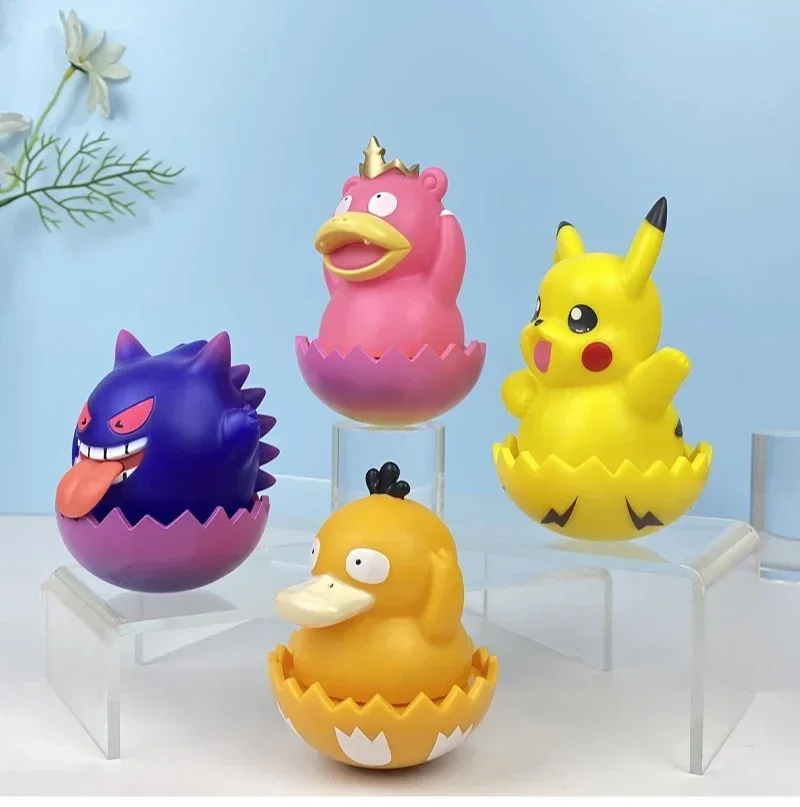 Pokemon Roly Poly Toy Action Figures Pikachu Gengar Psyduck Tumbler Action Figures Cute Children Toys Christmas Gift