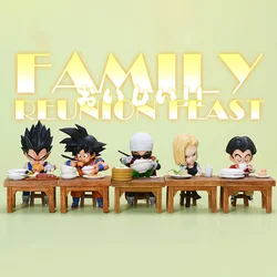 Dragon Ball Z Vegeta Figure Son Goku Son Gohan Kuririn Android 18 Eating 8cm Pvc Action Figures Collection Model Toys Gifts