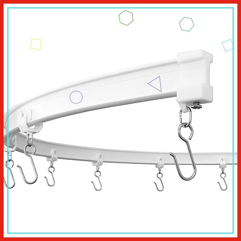 

Flexible Ceiling Curtain Track System, 30ft Curved Track for Room Divider & Window Curtains