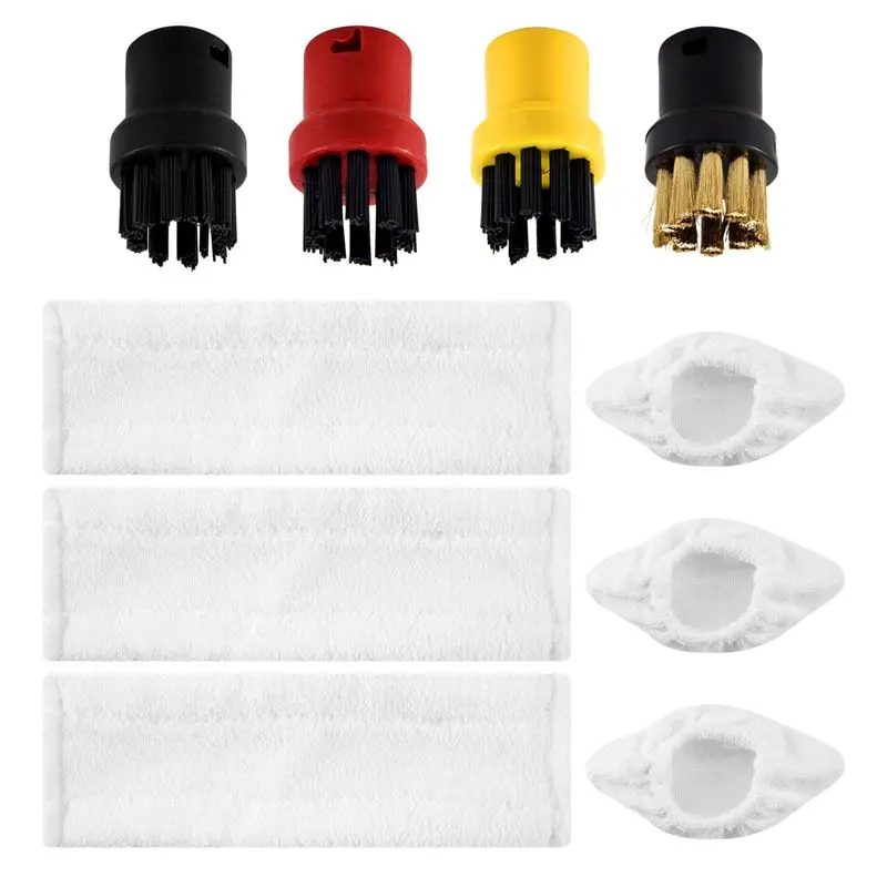 CKFAM-Steam Mop Cloth Rag For Karcher Easyfix SC2 SC3 SC4 SC5 Steam Cleaner Microfibre Floor Clothes Pads Copper Brushes
