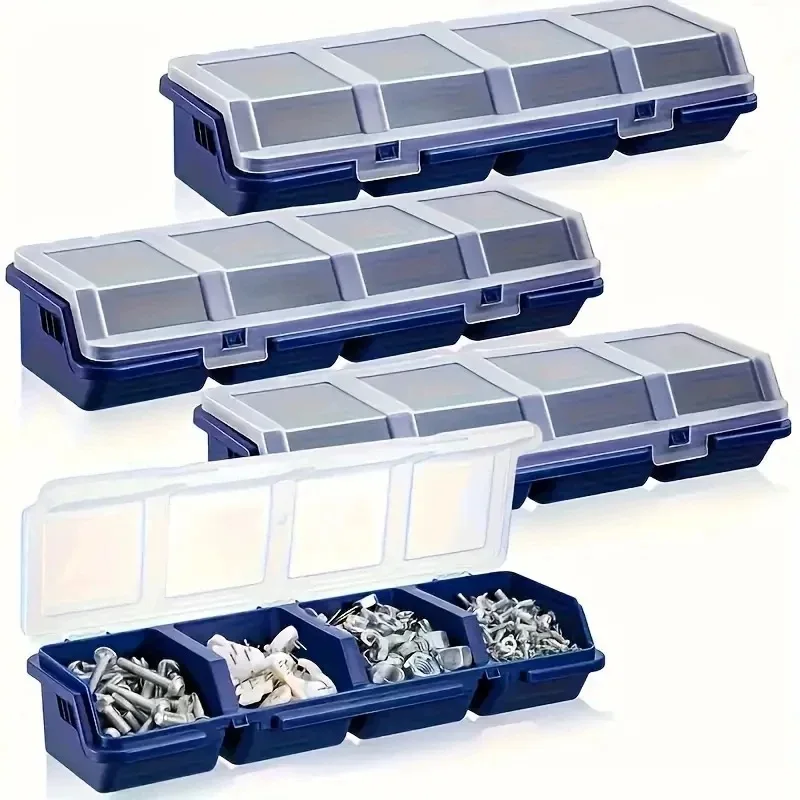Multi-Compartment Organizer Box For Screws & Small Parts - Durable Plastic Hardware And Jewelry Storage Case Compact To Store