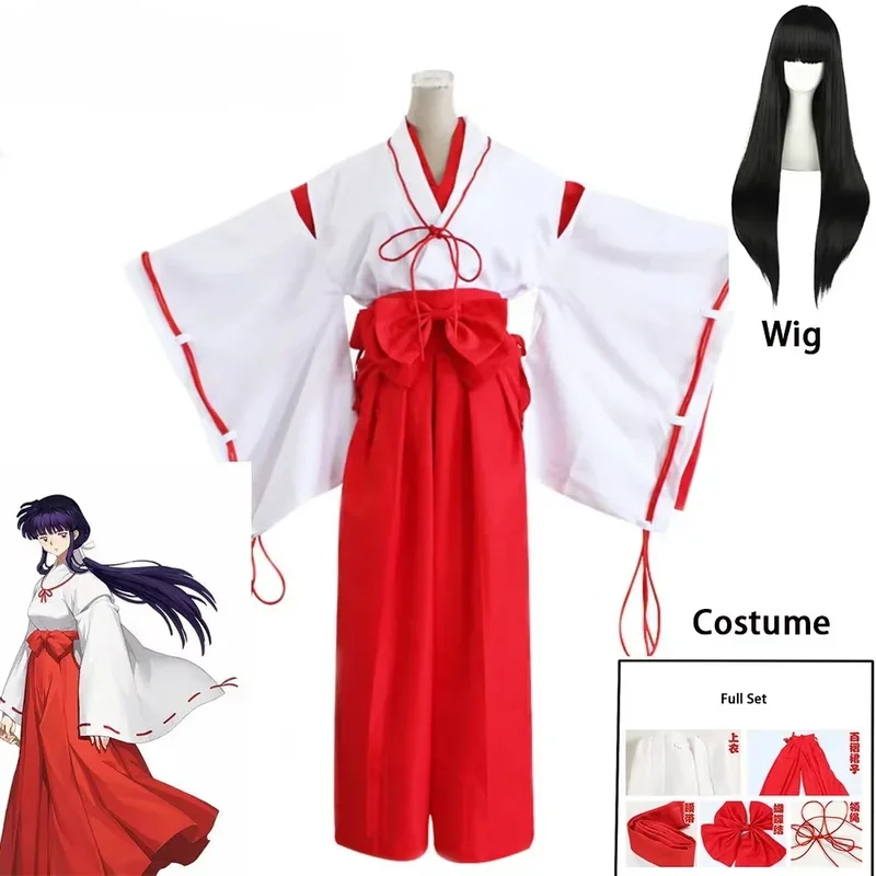 Anime Figures Inuyasha Cos Kikyo Kimono Cosplay Costume Halloween Costume For Women Men Girls Full Set Clothes Gift