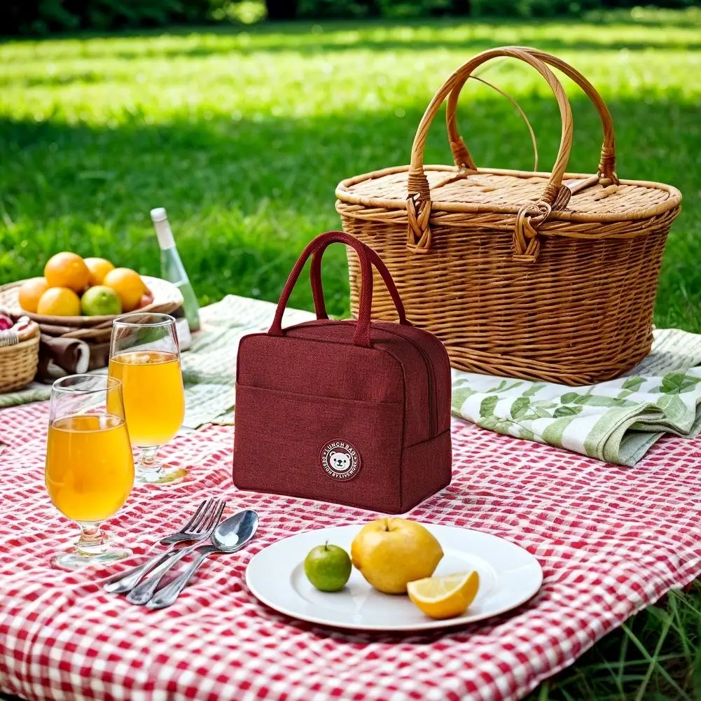 حقيبة الغداء المعزولة بينتو حزمة تخزين الجليد حزمة الطالب المحمولة مقاوم للماء الألومنيوم احباط حقيبة الأرز طالب بينتو الغداء حقيبة يد