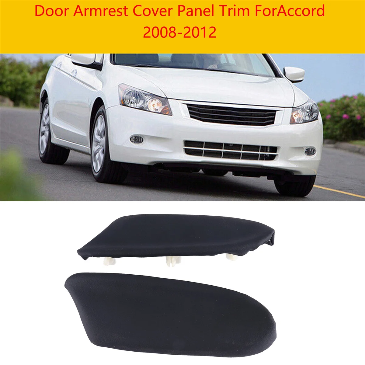 1Pair Rear Door Armrest Cover 83753-TAO-A31ZA 83703-TAO-A31ZC for Honda Accord 2008-2012 Car Handle Panel Caps Black