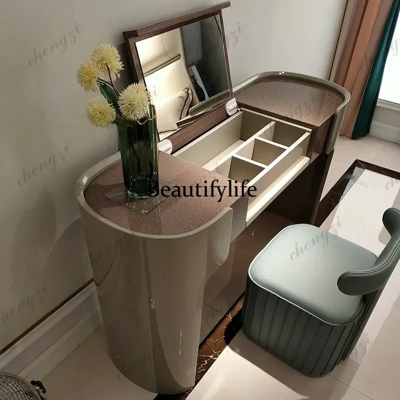A139 Gothic Luxury Dressing Table Storage Europe Clothing Black Dressing Table White Mirror Coiffeuse De Chambre Organizer Makeu