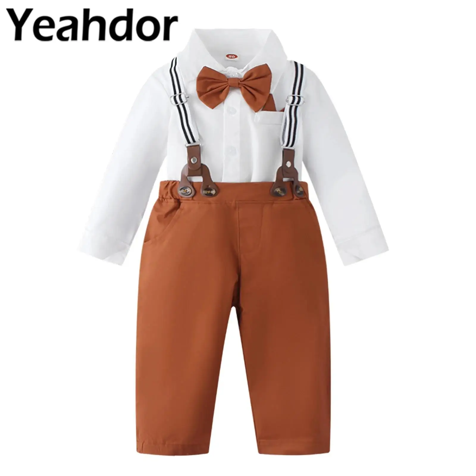 Kinderen Jongens Gentleman Verjaardagsfeestje Outfits Lange Mouwen Kleding Sets Voor Formele Gelegenheid Bruiloft Babys Doop Formeel Pak