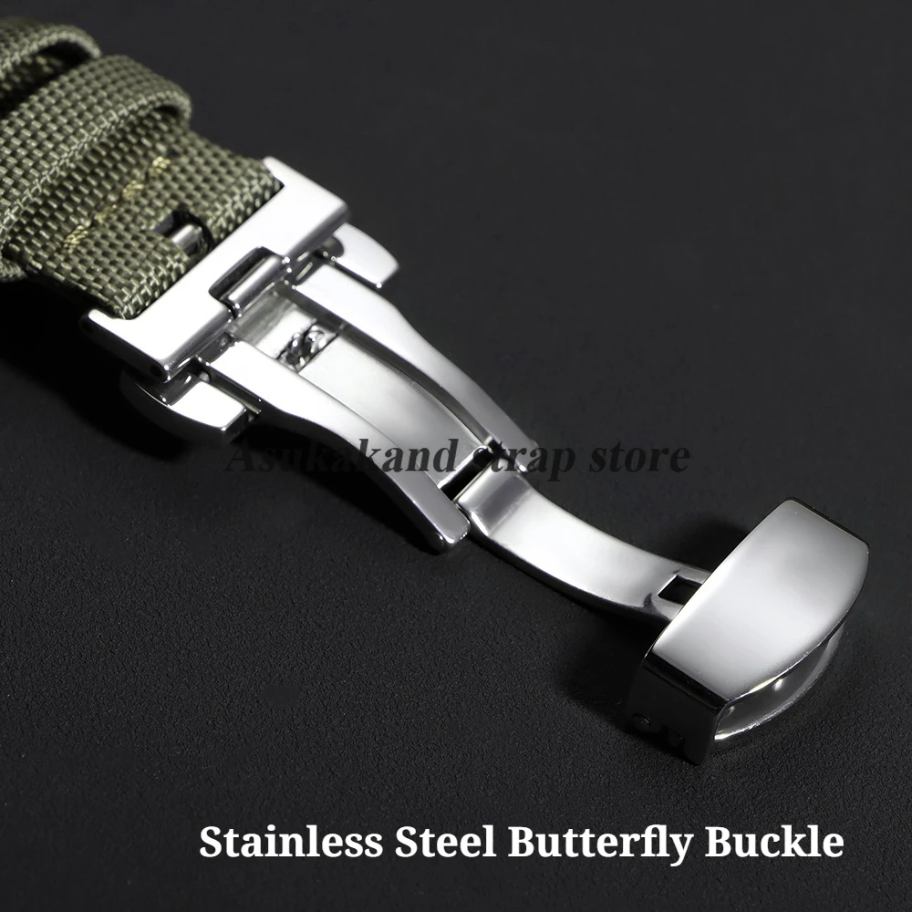 Cinturino in pelle di nylon da 20 mm per Huawei GT5/4/3/2 a sgancio rapido 22 mm per Samsung Galaxy7/6/5/4 per cinturino sportivo Swatch uomo donna