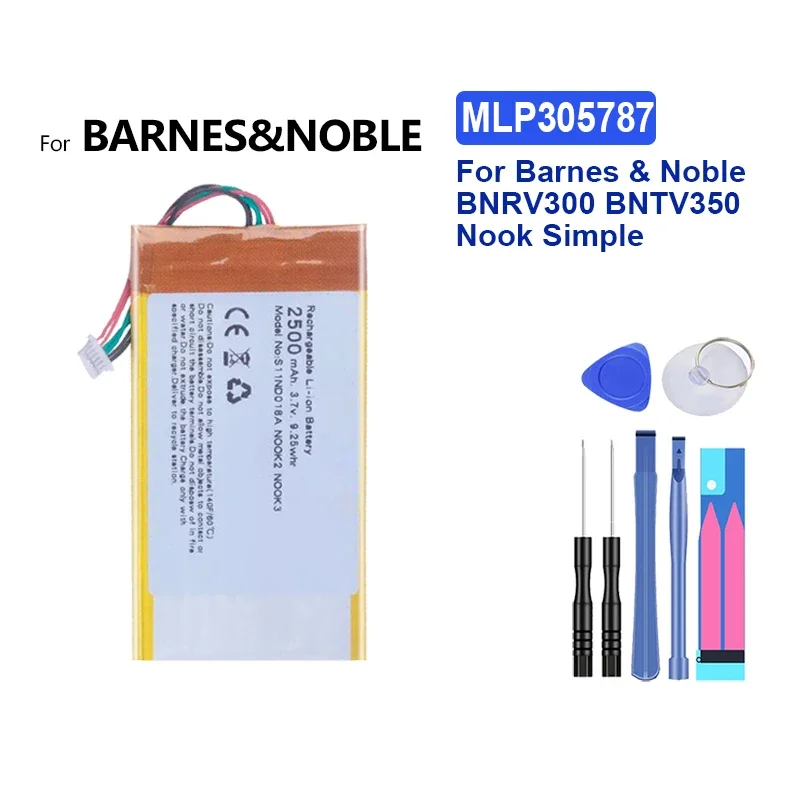 Para Barnes & Noble BNRV300 BNTV350 Nook Simple Touch 6 para onyx boox Newton nook2/3, MLP 305787   Batería para tableta de 1530 mAh