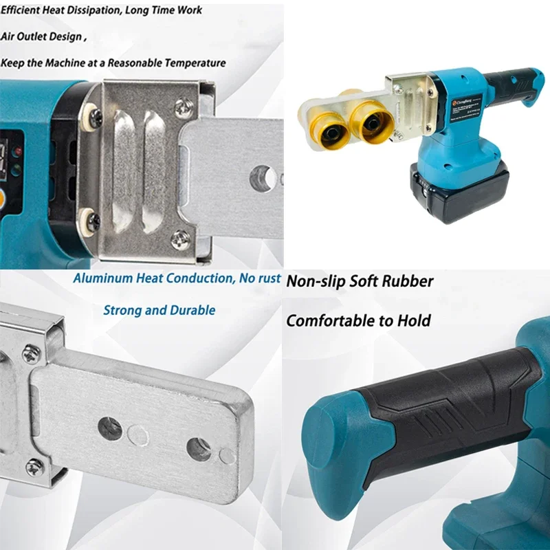 Cordless Hot Melt Machine Electric PPR Water Pipe Melter Plastic Welding Machine With Replacement Heads For Makita 18V Battery