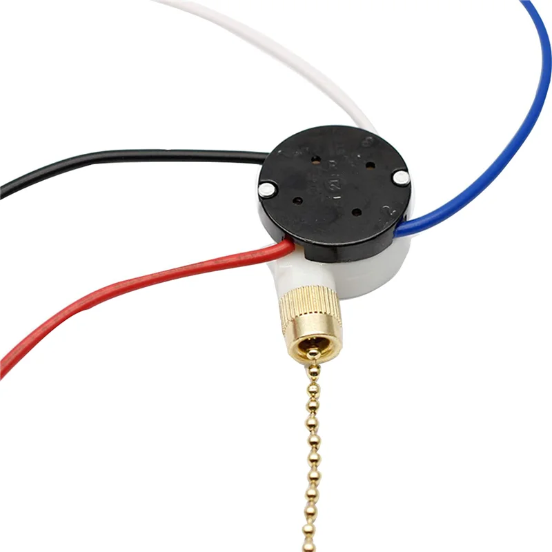 ABNH 2 قطعة أضواء مروحة السقف التبديل ZingEar ZE-208S E89885 3 سرعة 4 سلك مفتاح مروحة سلسلة سحب ، أضواء المروحة التبديل ، البرونزية