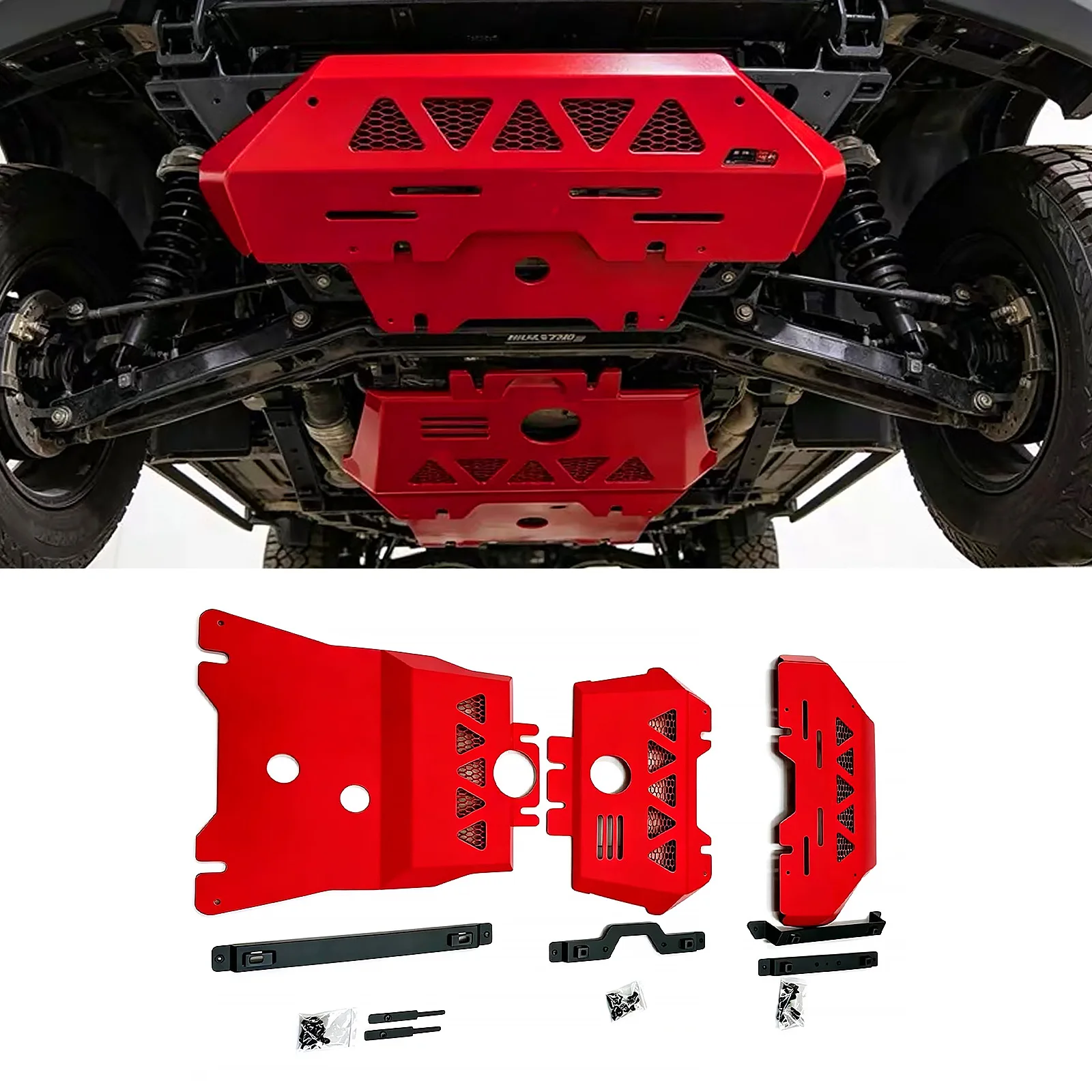 For Toyota Hilux 2026 Car Aluminum Alloy Engine Under Guard Chassis Skid Plate Anti-collision Bottom Shield Protective Parts
