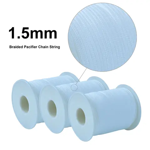 Mabochewing 1 Lot 1.5mm 땋은 밧줄 와이어 친환경 아기 젖니가 남 젖꼭지 체인 클립 홀더 나일론 문자열 코드