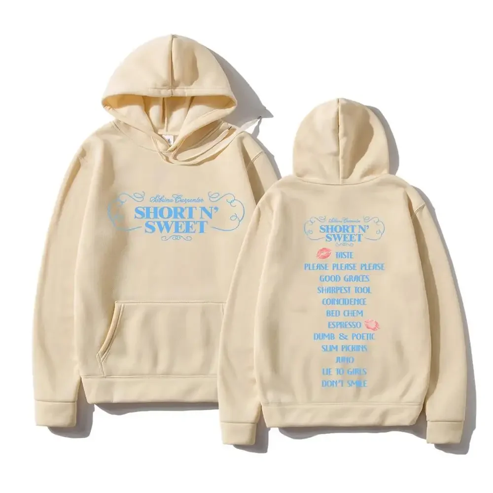 Sabrina Carpenter Short 'N Sweet Tour 2024 Hoodie Men Women Fashion Hip Hop Pullovers Sweatshirts Winter Casual Fleece Hoodies